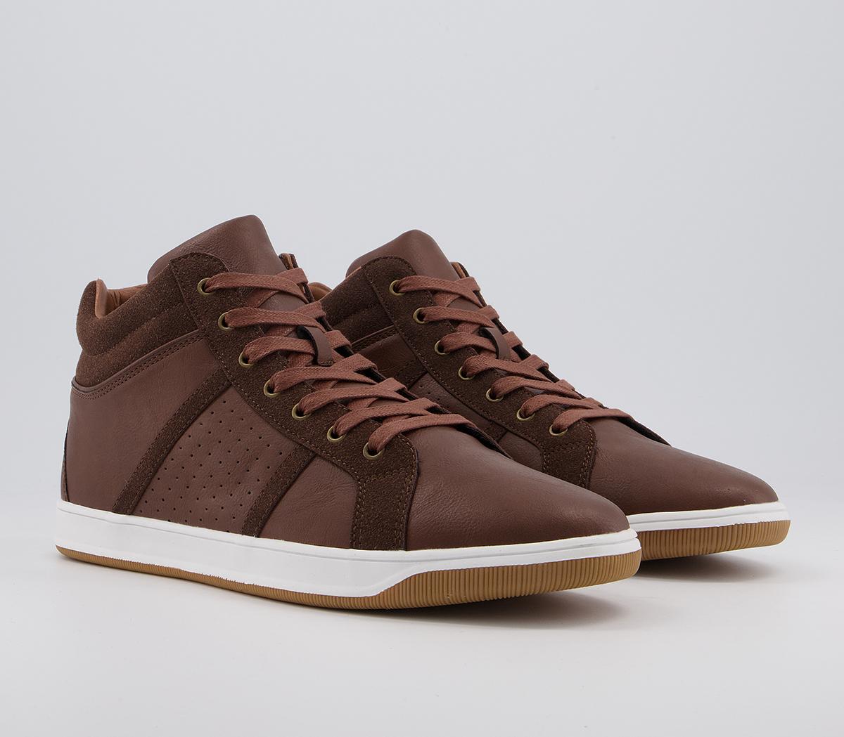 Office Clyde Mid Casual Trainers Office Clyde Mid Casual Trainers Brown