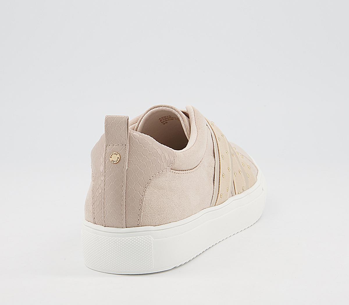 Office Fume Multi Elastic Slip On Trainers Office Fume Multi Elastic Slip On Trainers Taupe Gold Hardware