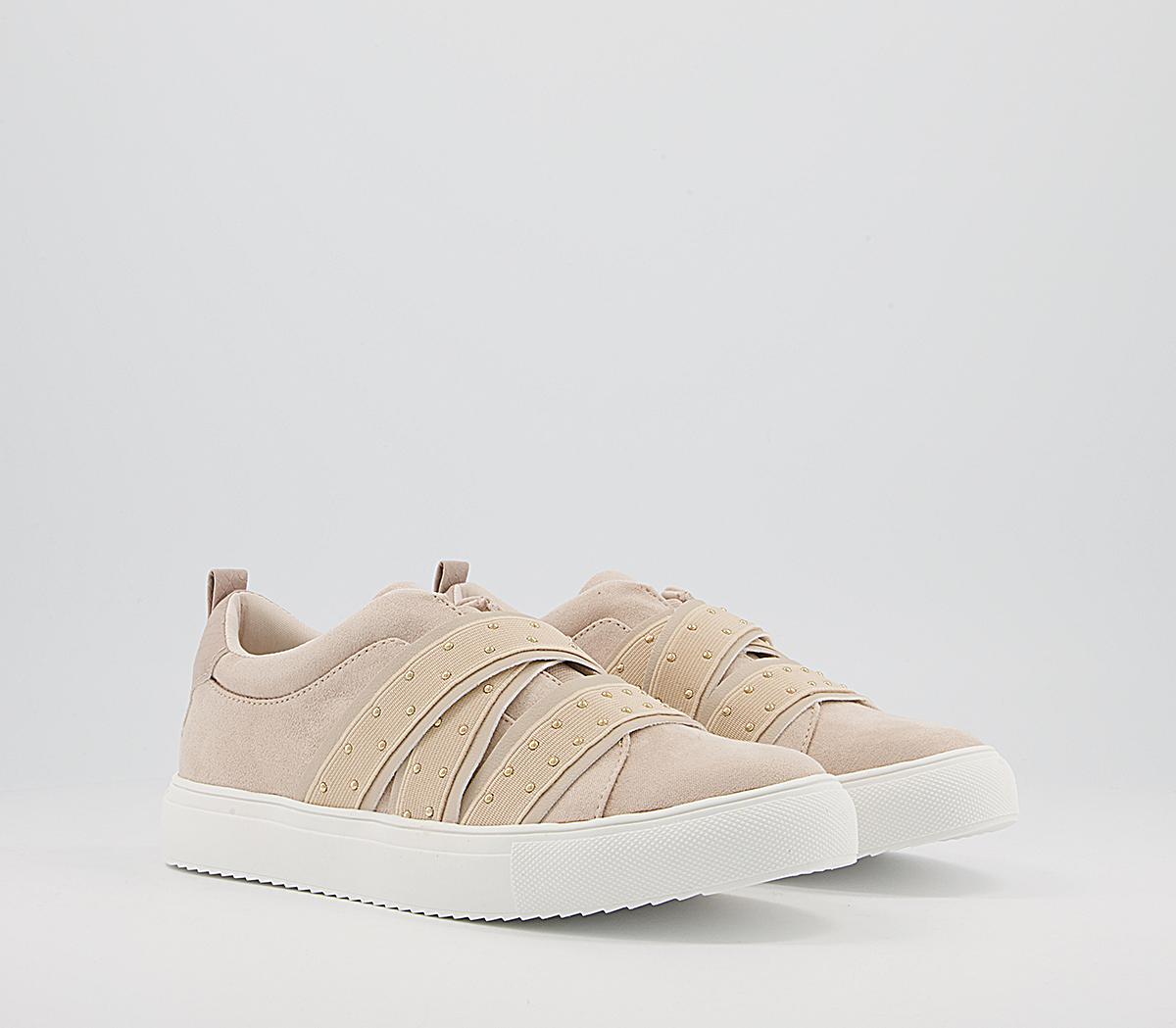 Office Fume Multi Elastic Slip On Trainers Office Fume Multi Elastic Slip On Trainers Taupe Gold Hardware