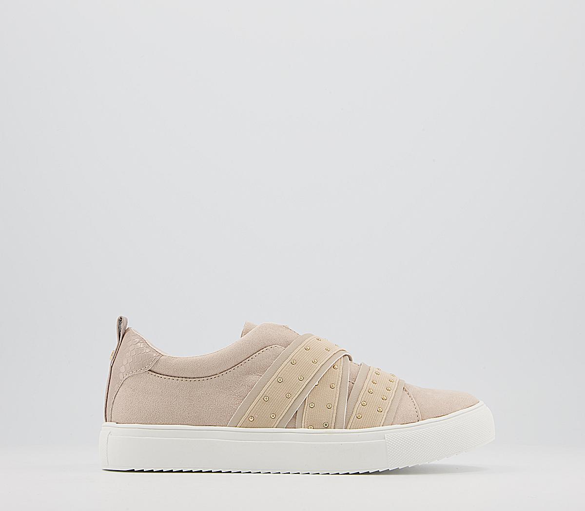 Office Fume Multi Elastic Slip On Trainers Office Fume Multi Elastic Slip On Trainers Taupe Gold Hardware