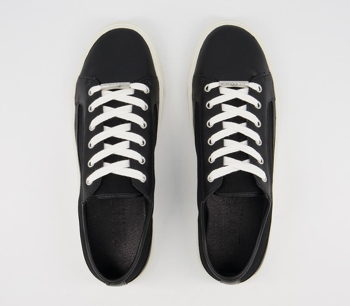 Office Finest Canvas Lace Up Trainers Office Finest Canvas Lace Up Trainers Black Canvas Mix