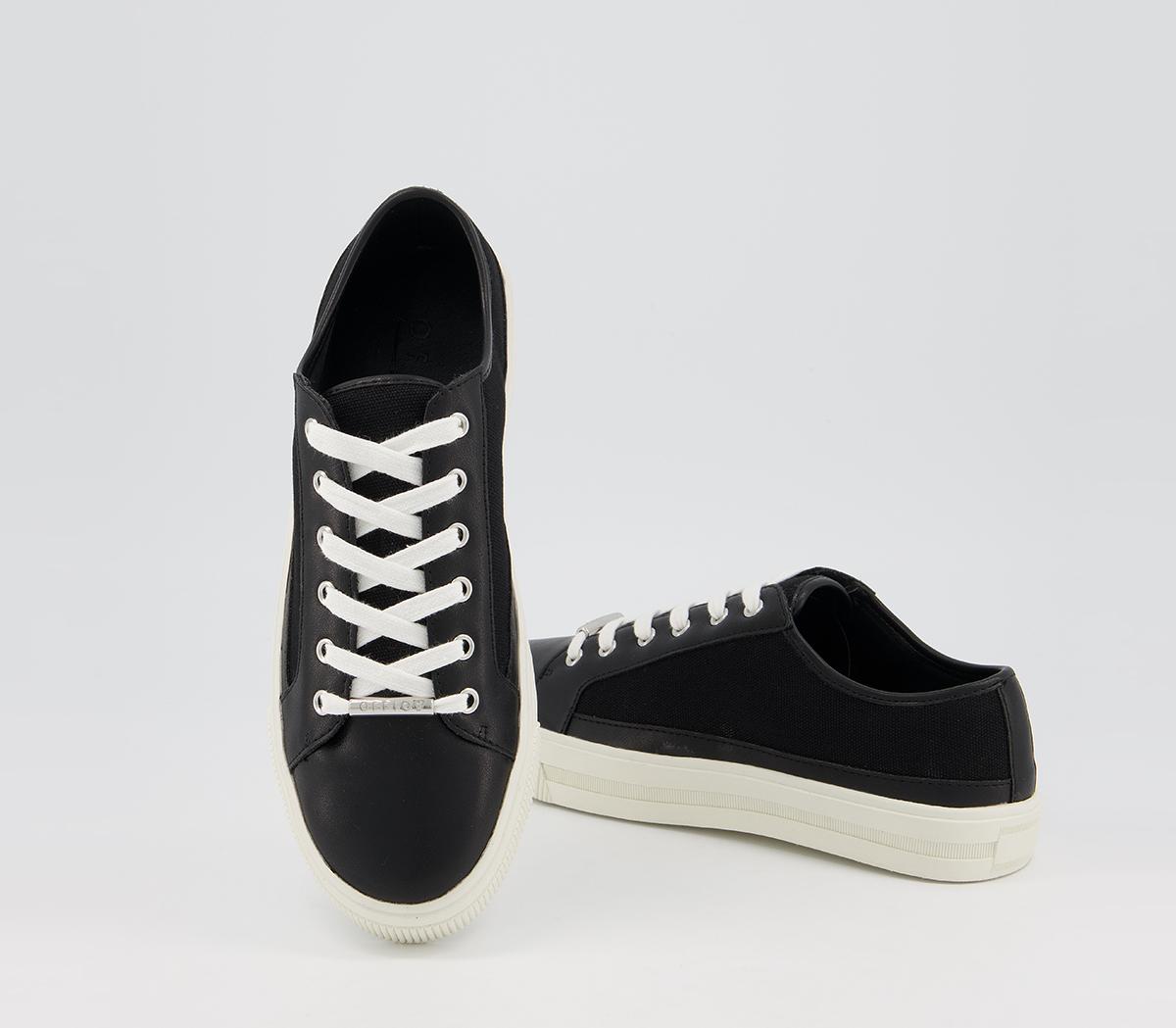 Office Finest Canvas Lace Up Trainers Office Finest Canvas Lace Up Trainers Black Canvas Mix