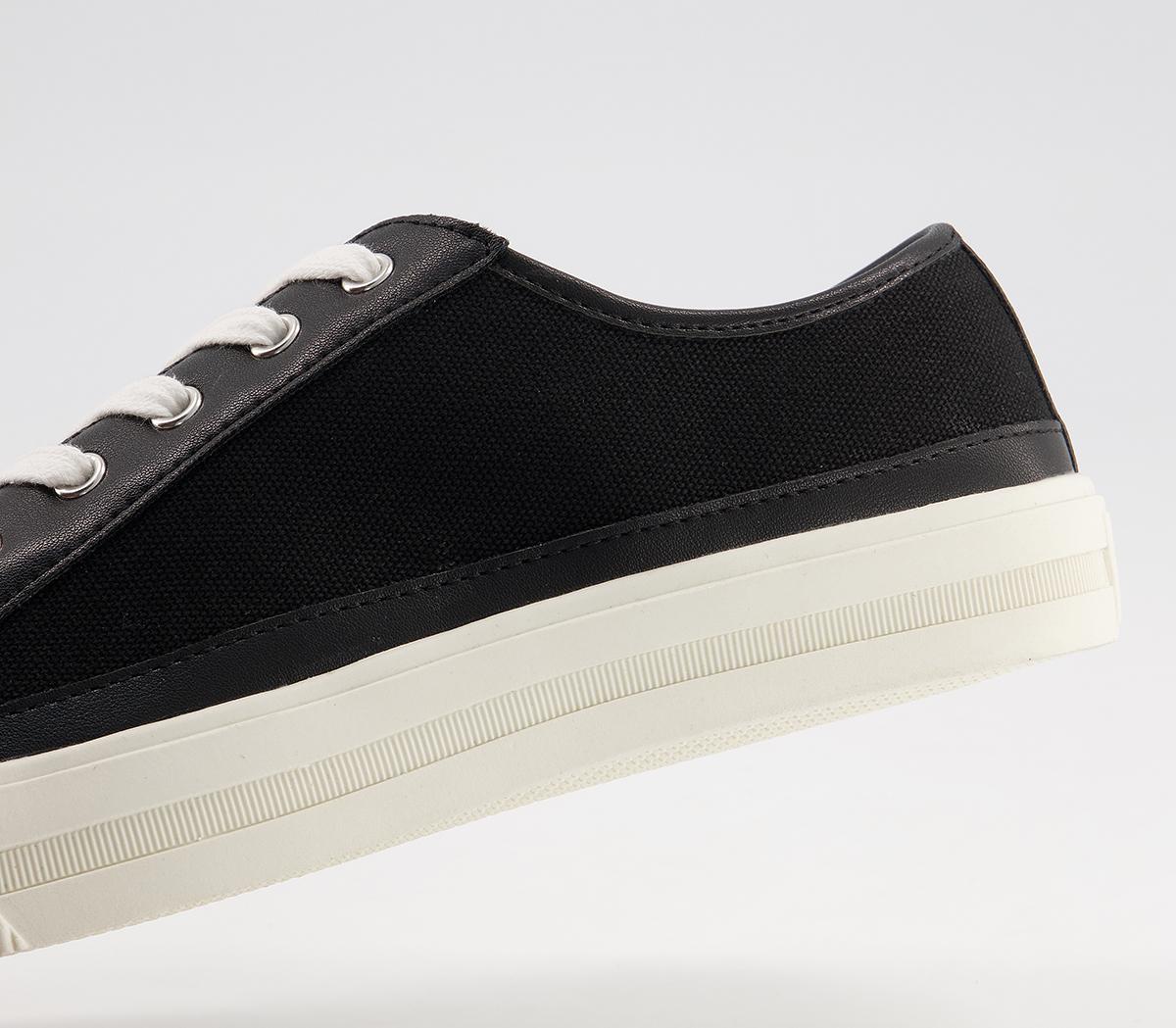 Office Finest Canvas Lace Up Trainers Office Finest Canvas Lace Up Trainers Black Canvas Mix