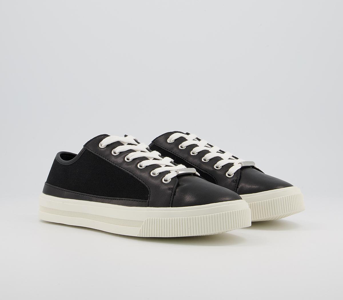 Office Finest Canvas Lace Up Trainers Office Finest Canvas Lace Up Trainers Black Canvas Mix