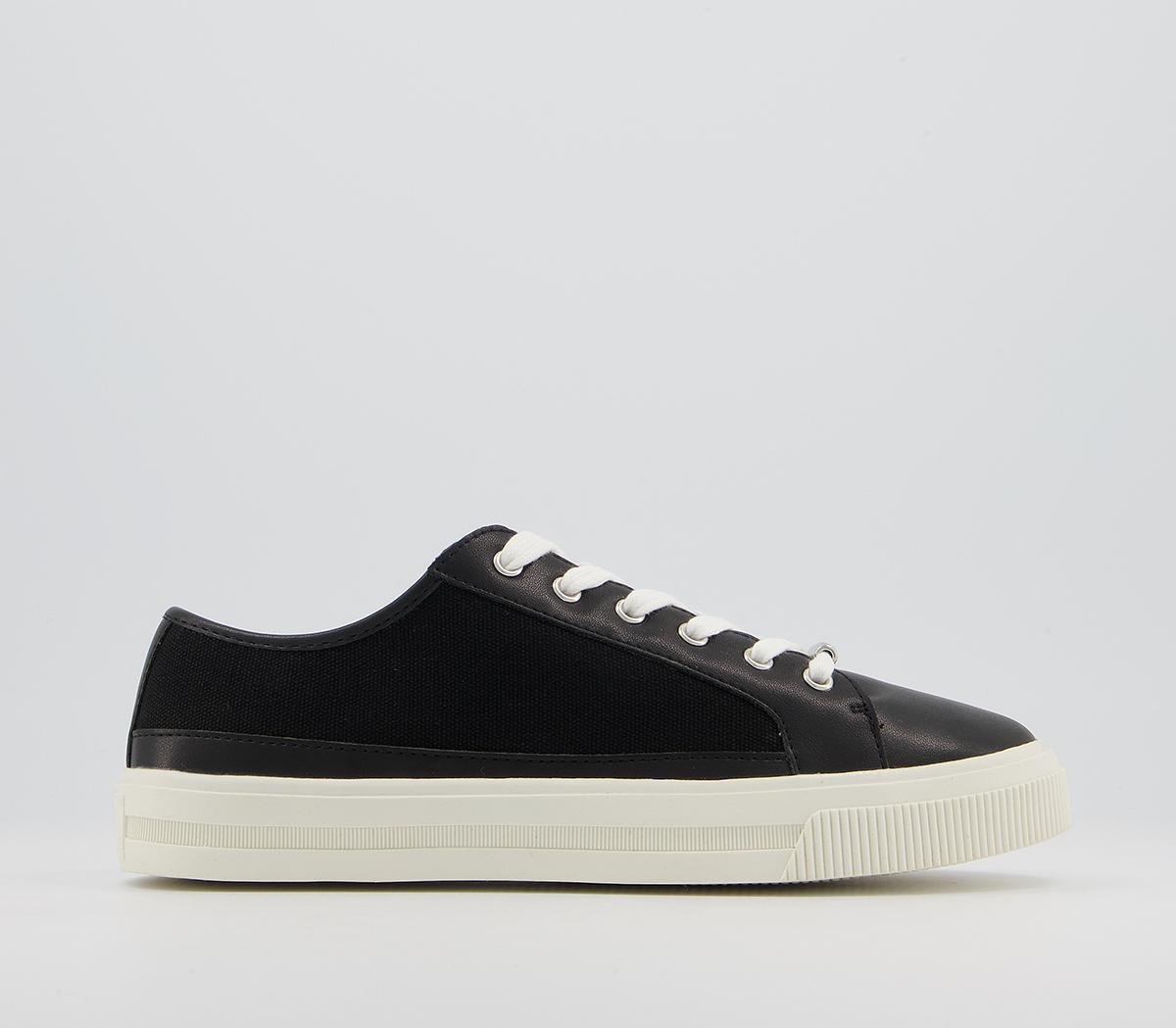 Office Finest Canvas Lace Up Trainers Office Finest Canvas Lace Up Trainers Black Canvas Mix