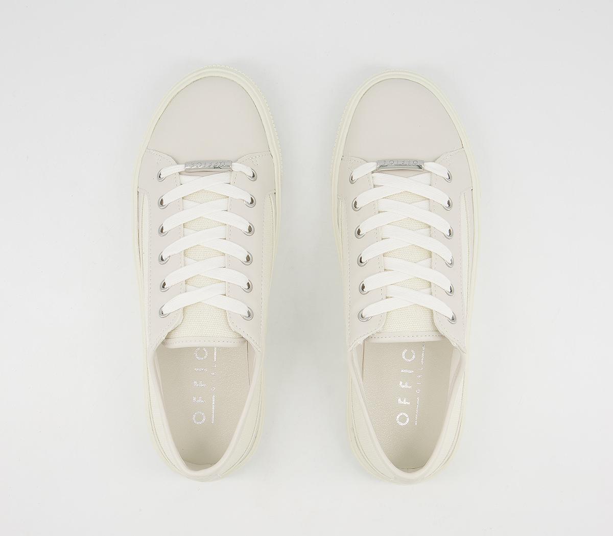Office Finest Canvas Lace Up Trainers Office Finest Canvas Lace Up Trainers Off White Canvas Mix