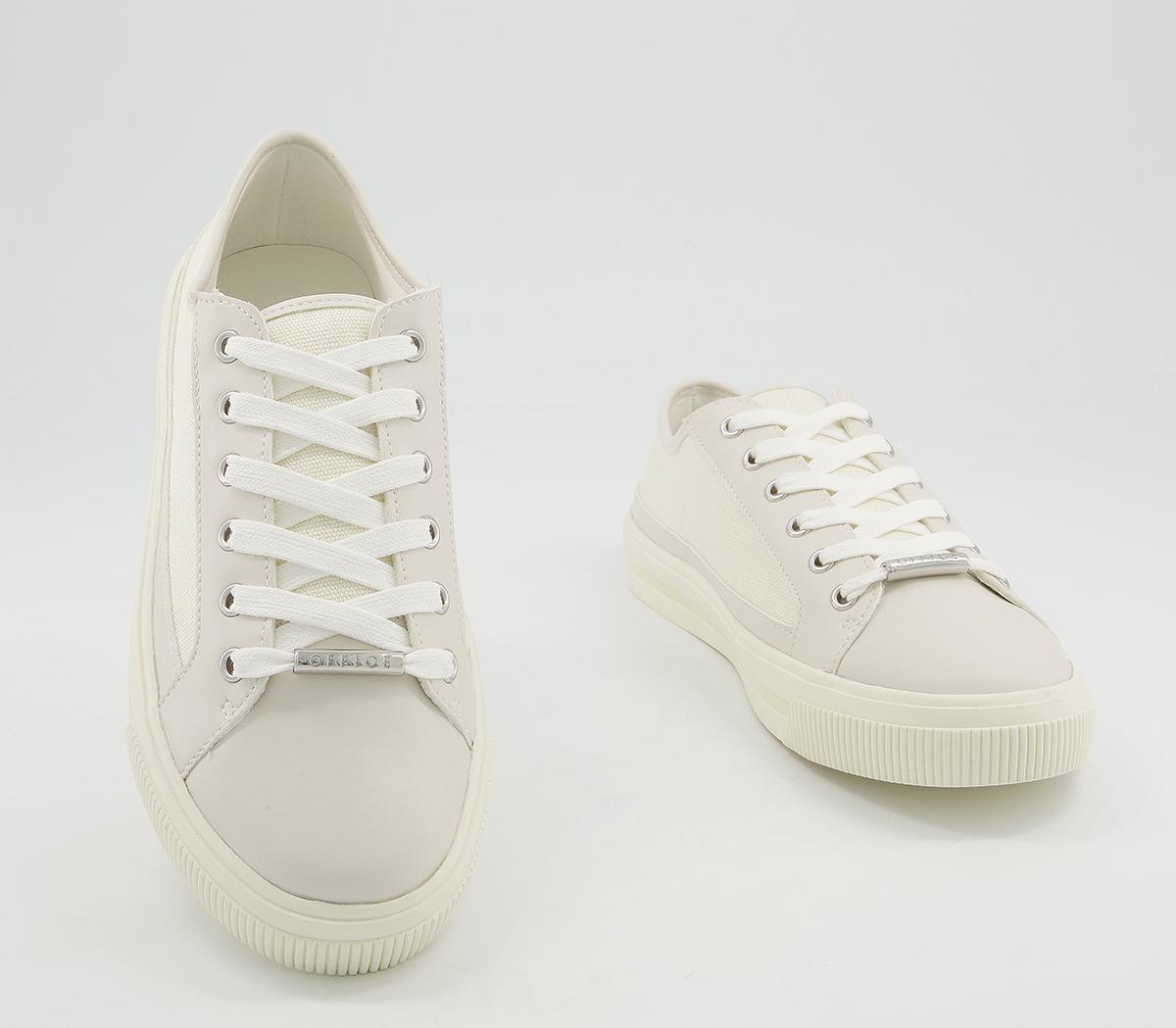 Office Finest Canvas Lace Up Trainers Office Finest Canvas Lace Up Trainers Off White Canvas Mix