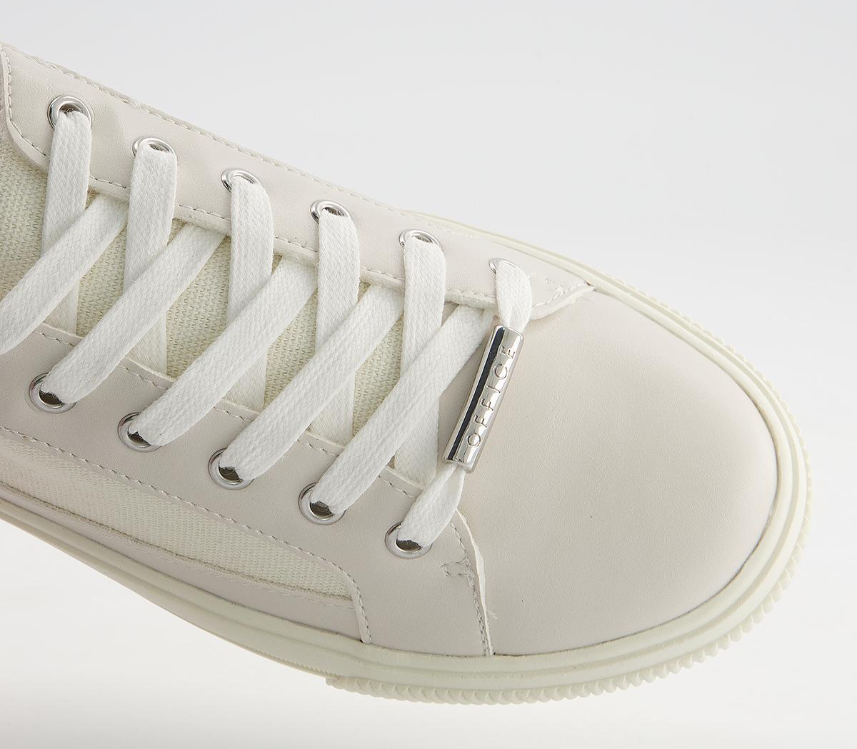 Office Finest Canvas Lace Up Trainers Office Finest Canvas Lace Up Trainers Off White Canvas Mix