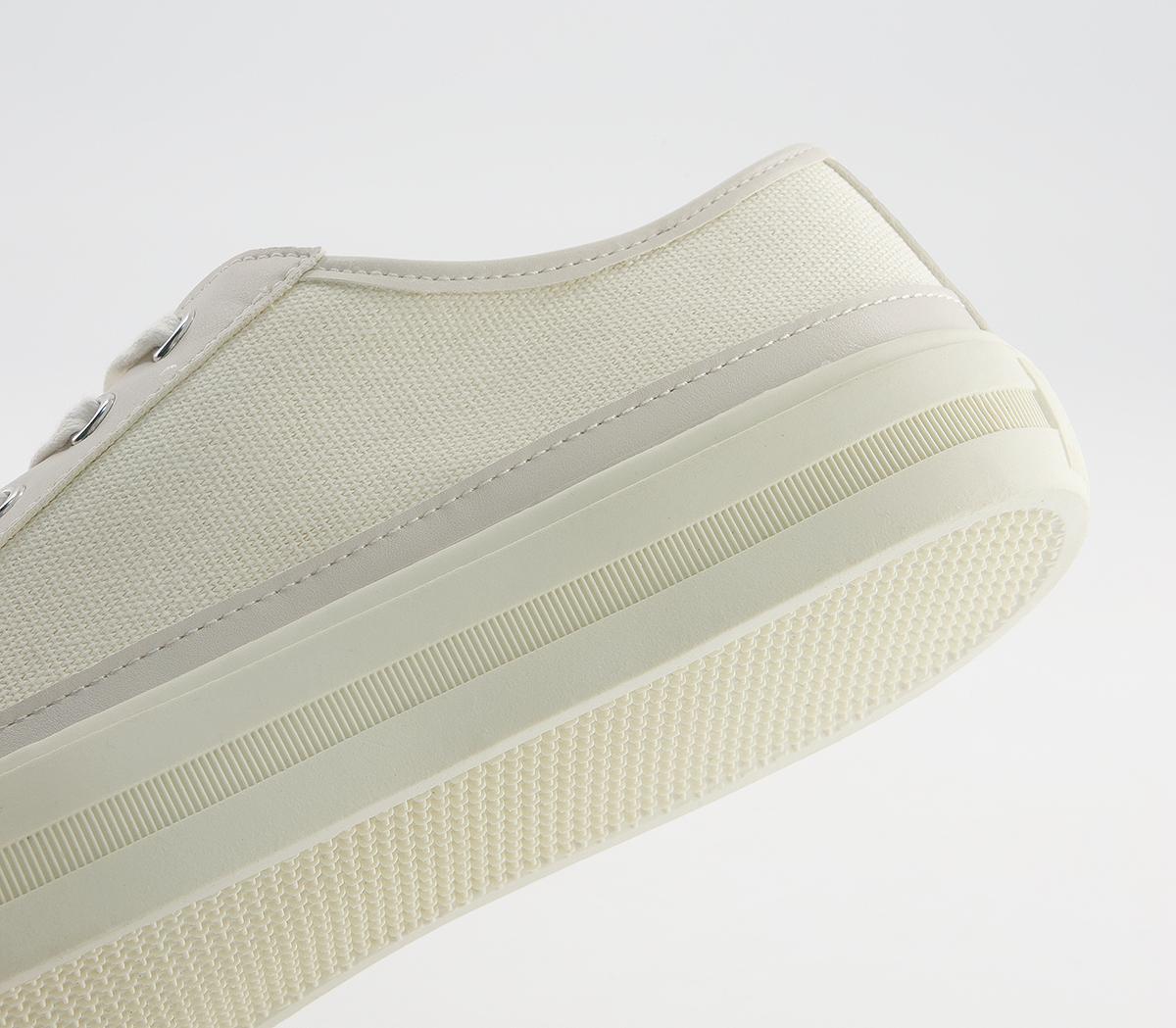 Office Finest Canvas Lace Up Trainers Office Finest Canvas Lace Up Trainers Off White Canvas Mix