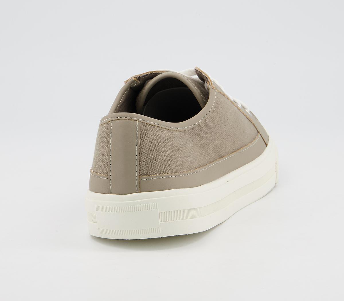 Office Finest Canvas Lace Up Trainers Office Finest Canvas Lace Up Trainers Light Khaki Canvas Mix