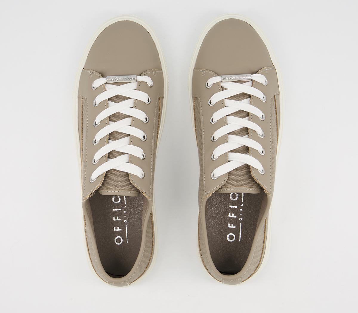 Office Finest Canvas Lace Up Trainers Office Finest Canvas Lace Up Trainers Light Khaki Canvas Mix