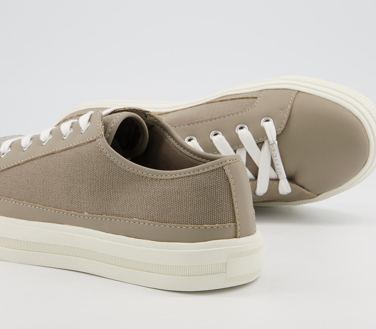 Office Finest Canvas Lace Up Trainers Office Finest Canvas Lace Up Trainers Light Khaki Canvas Mix