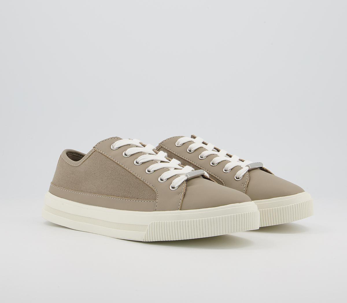 Office Finest Canvas Lace Up Trainers Office Finest Canvas Lace Up Trainers Light Khaki Canvas Mix