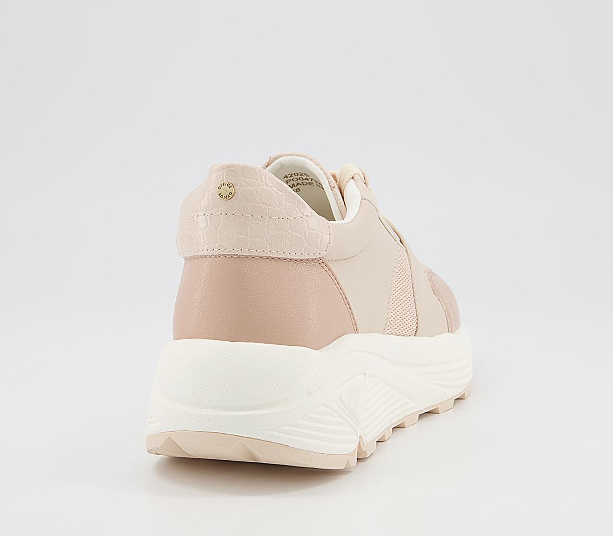 OFFICEForest Chunky Lace Up TrainersNude Pink Mix