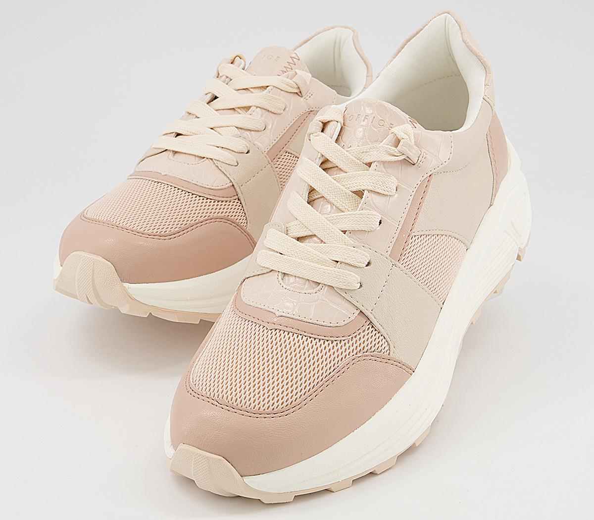OFFICEForest Chunky Lace Up TrainersNude Pink Mix