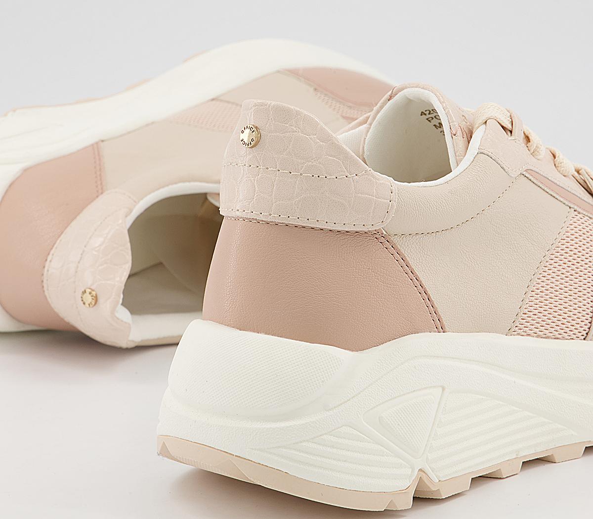 OFFICEForest Chunky Lace Up TrainersNude Pink Mix