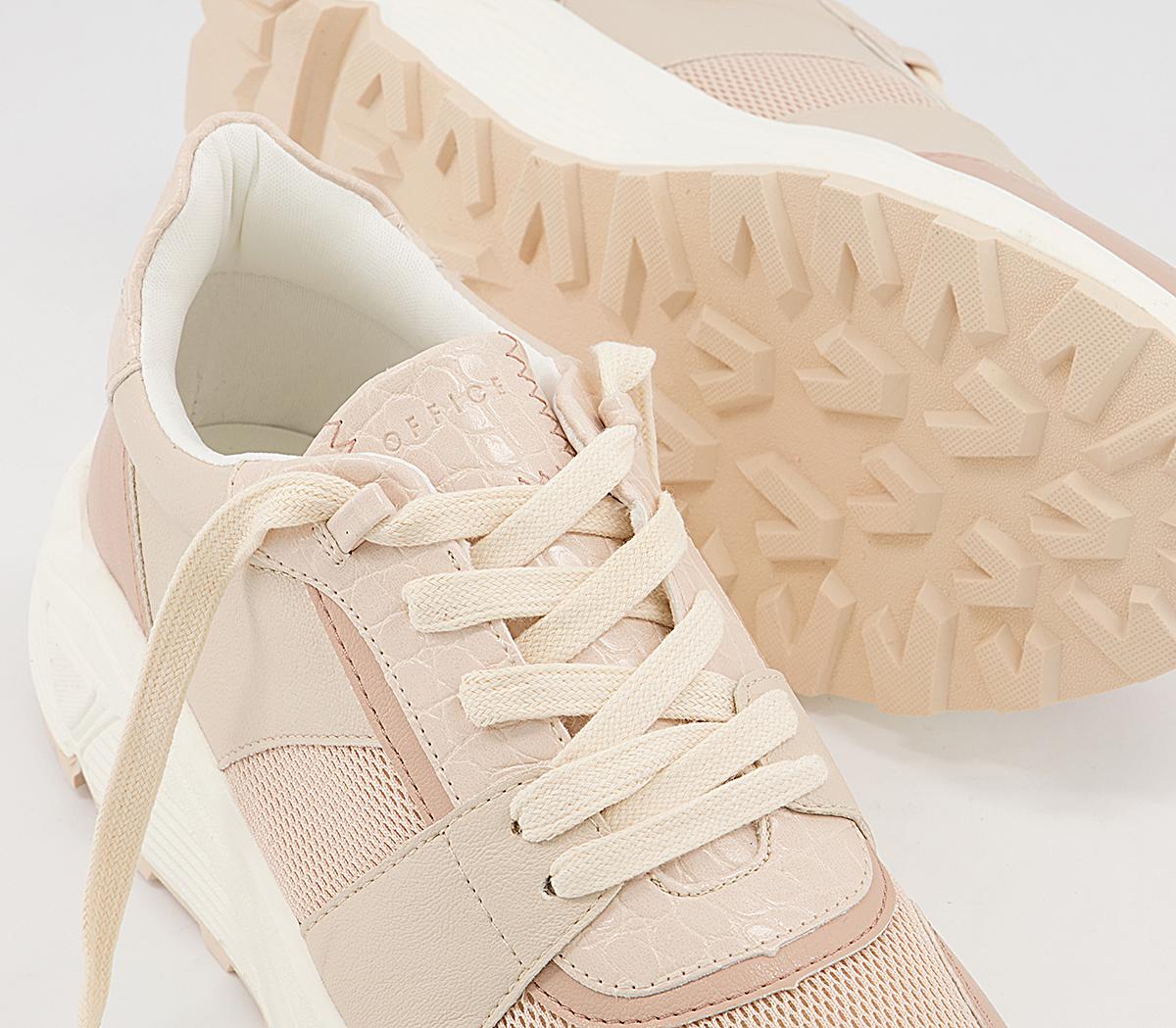 OFFICEForest Chunky Lace Up TrainersNude Pink Mix