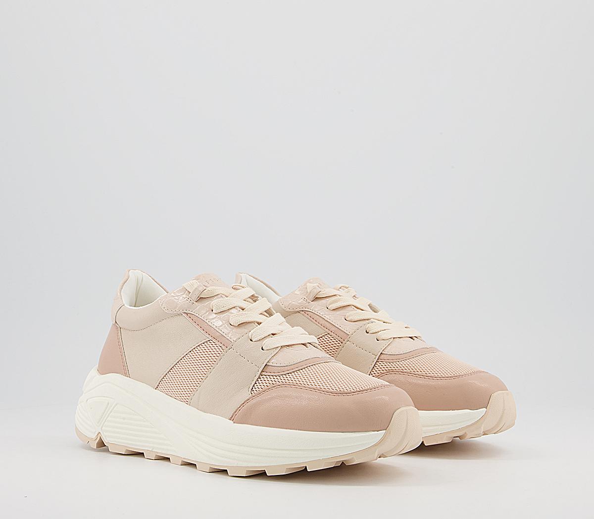 OFFICEForest Chunky Lace Up TrainersNude Pink Mix