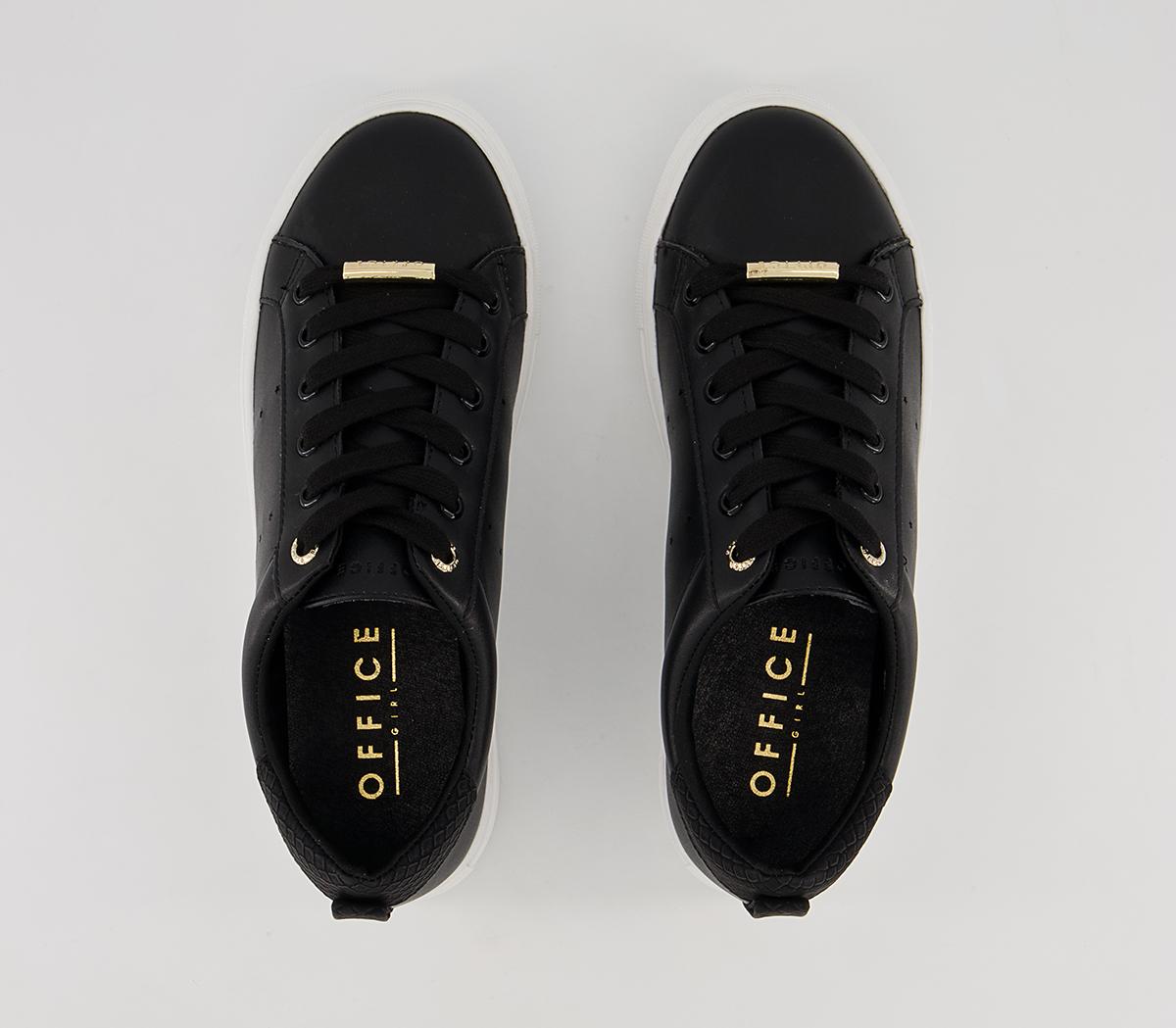 Office Flora Star Detail Lace Up Trainers Office Flora Star Detail Lace Up Trainers Black Mix