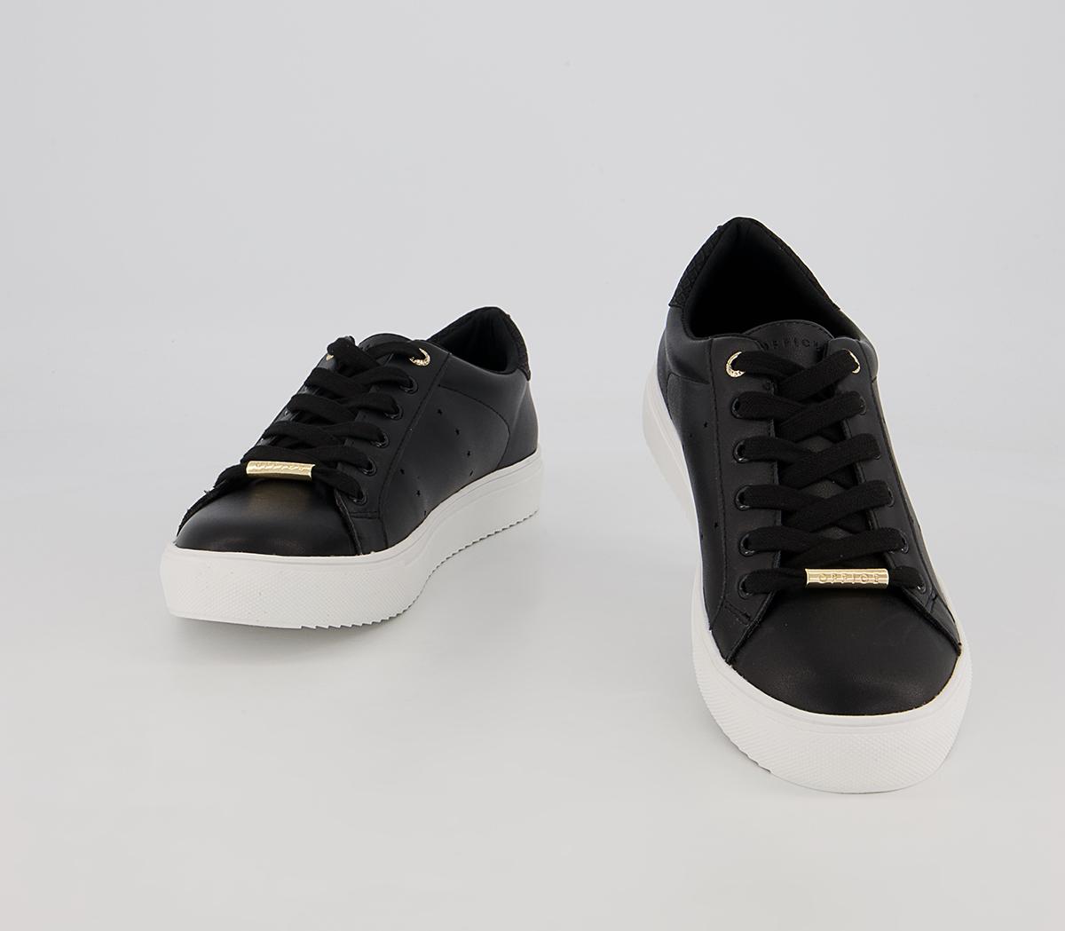 Office Flora Star Detail Lace Up Trainers Office Flora Star Detail Lace Up Trainers Black Mix