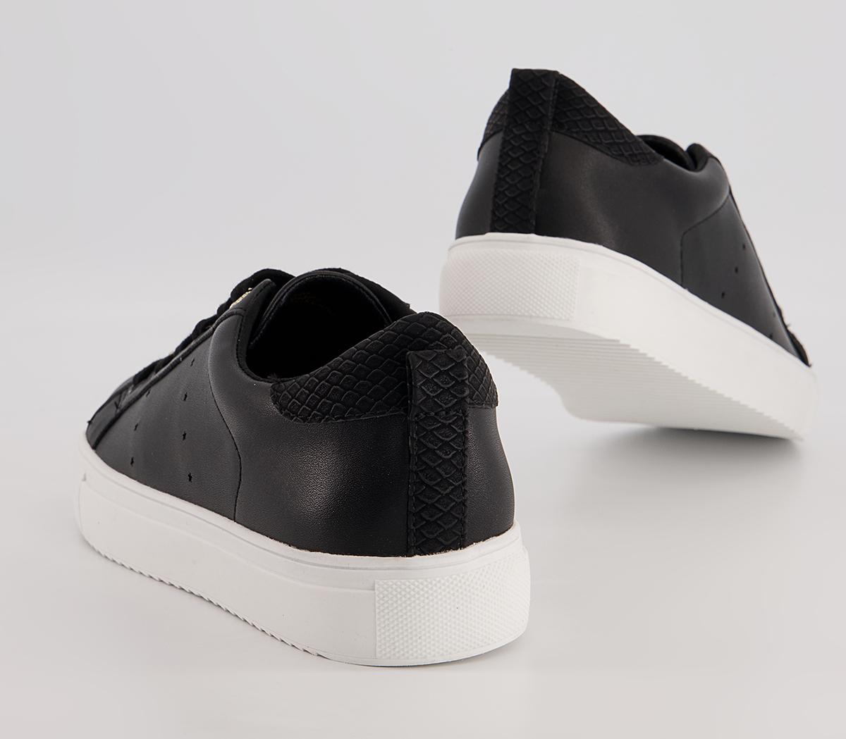Office Flora Star Detail Lace Up Trainers Office Flora Star Detail Lace Up Trainers Black Mix