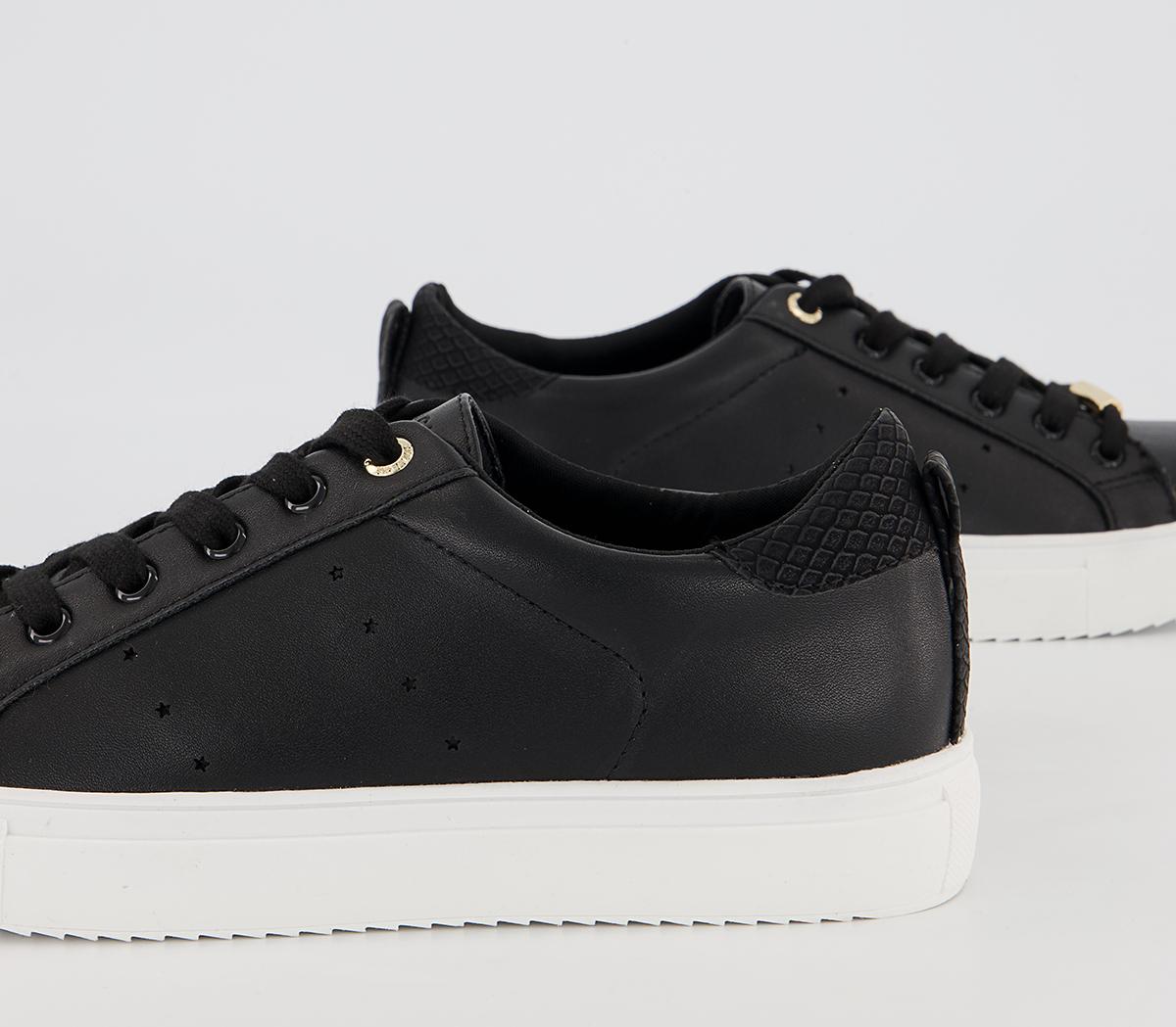 Office Flora Star Detail Lace Up Trainers Office Flora Star Detail Lace Up Trainers Black Mix