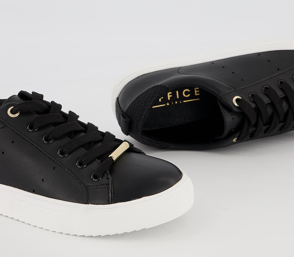 Office Flora Star Detail Lace Up Trainers Office Flora Star Detail Lace Up Trainers Black Mix