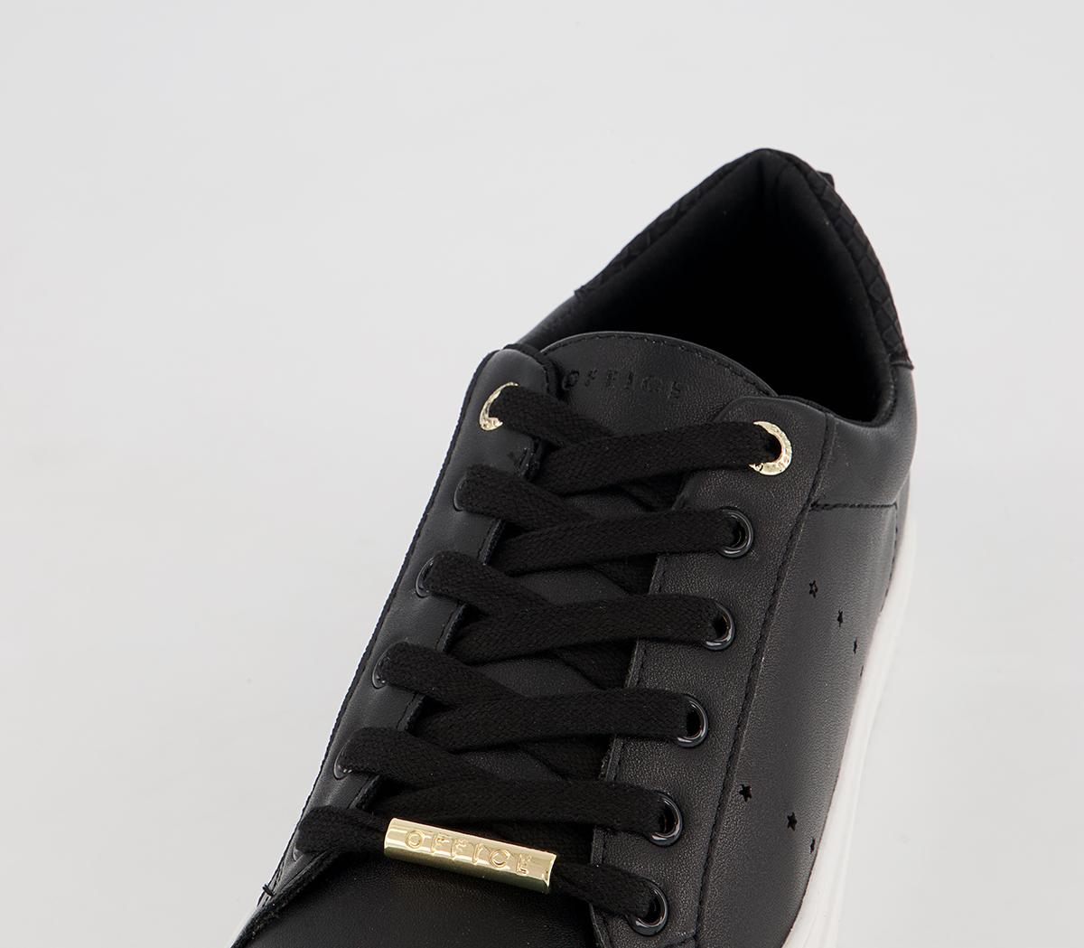Office Flora Star Detail Lace Up Trainers Office Flora Star Detail Lace Up Trainers Black Mix
