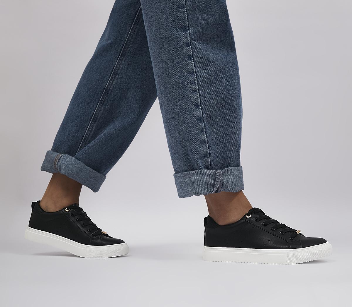 Office womens black on sale trainers