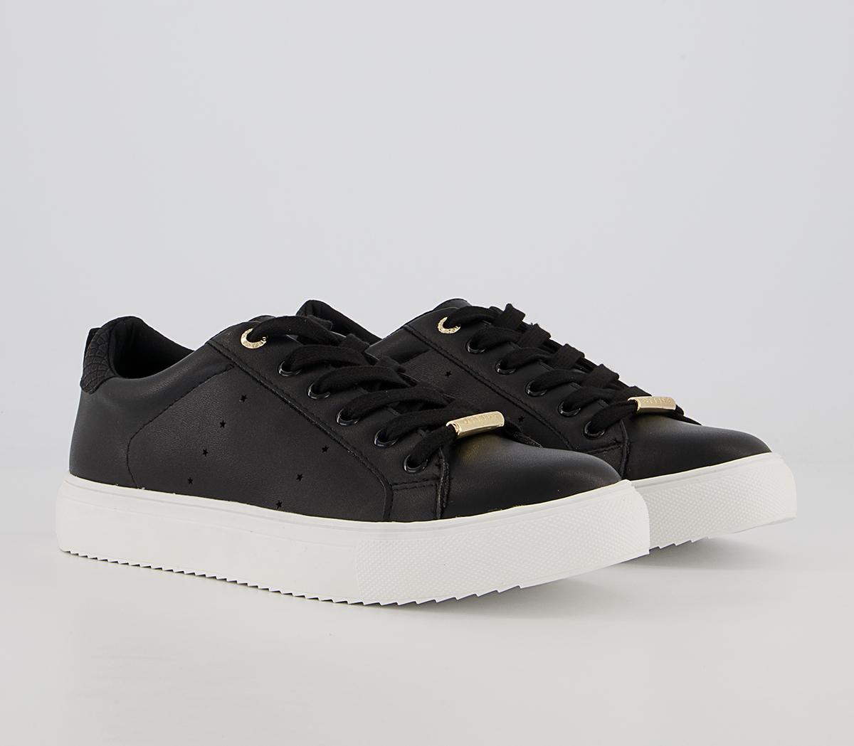 Office Flora Star Detail Lace Up Trainers Office Flora Star Detail Lace Up Trainers Black Mix