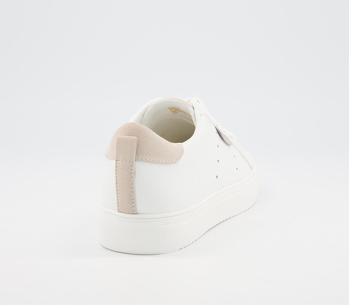 Office Flora Star Detail Lace Up Trainers Office Flora Star Detail Lace Up Trainers White Rose Gold Mix