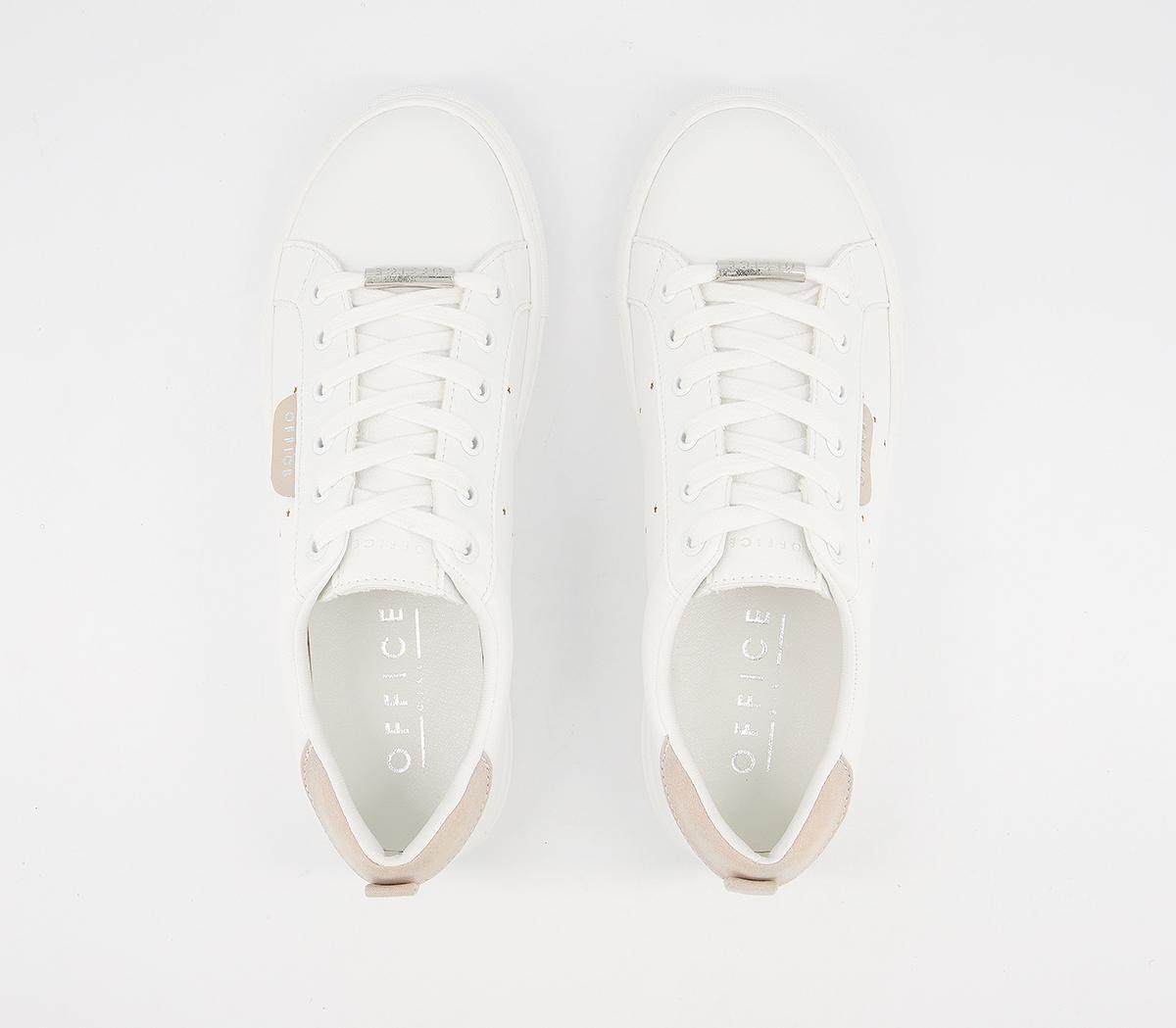 Office Flora Star Detail Lace Up Trainers Office Flora Star Detail Lace Up Trainers White Rose Gold Mix