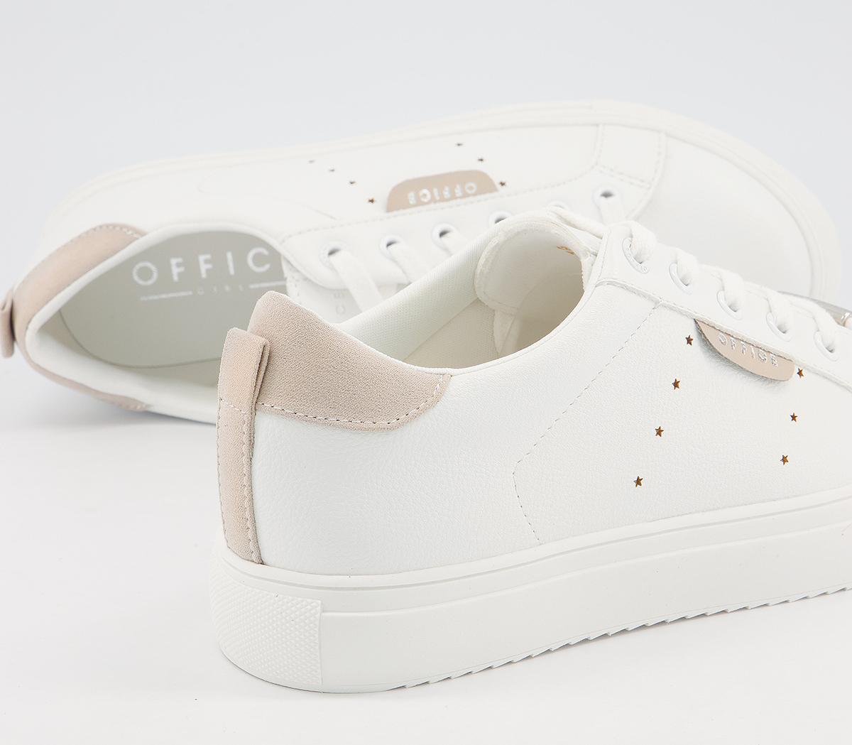 Office Flora Star Detail Lace Up Trainers Office Flora Star Detail Lace Up Trainers White Rose Gold Mix