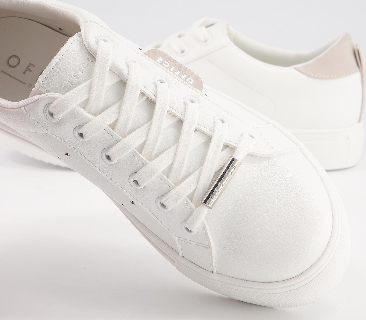 Office Flora Star Detail Lace Up Trainers Office Flora Star Detail Lace Up Trainers White Rose Gold Mix