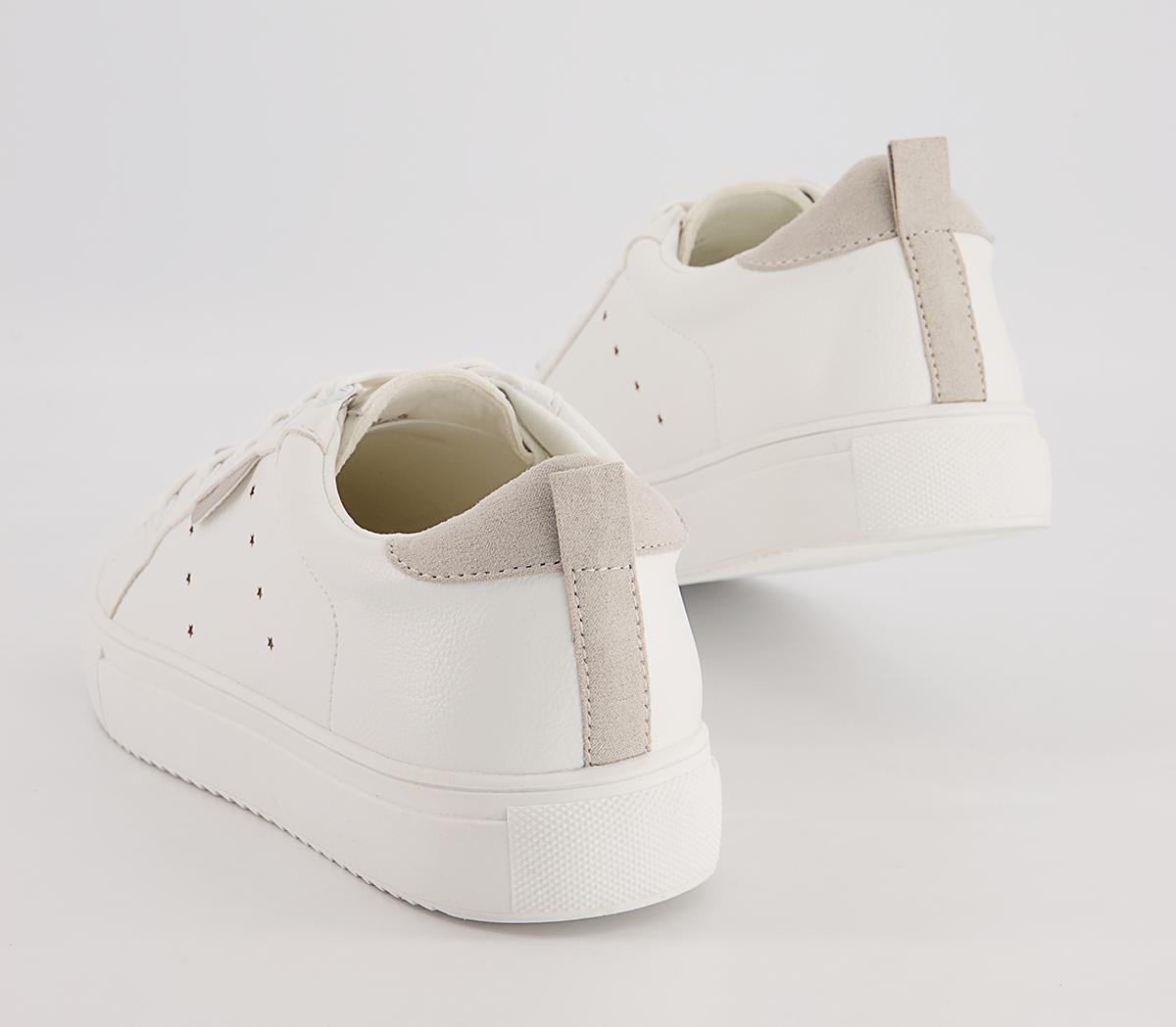Office Flora Star Detail Lace Up Trainers Office Flora Star Detail Lace Up Trainers White Nude Mix