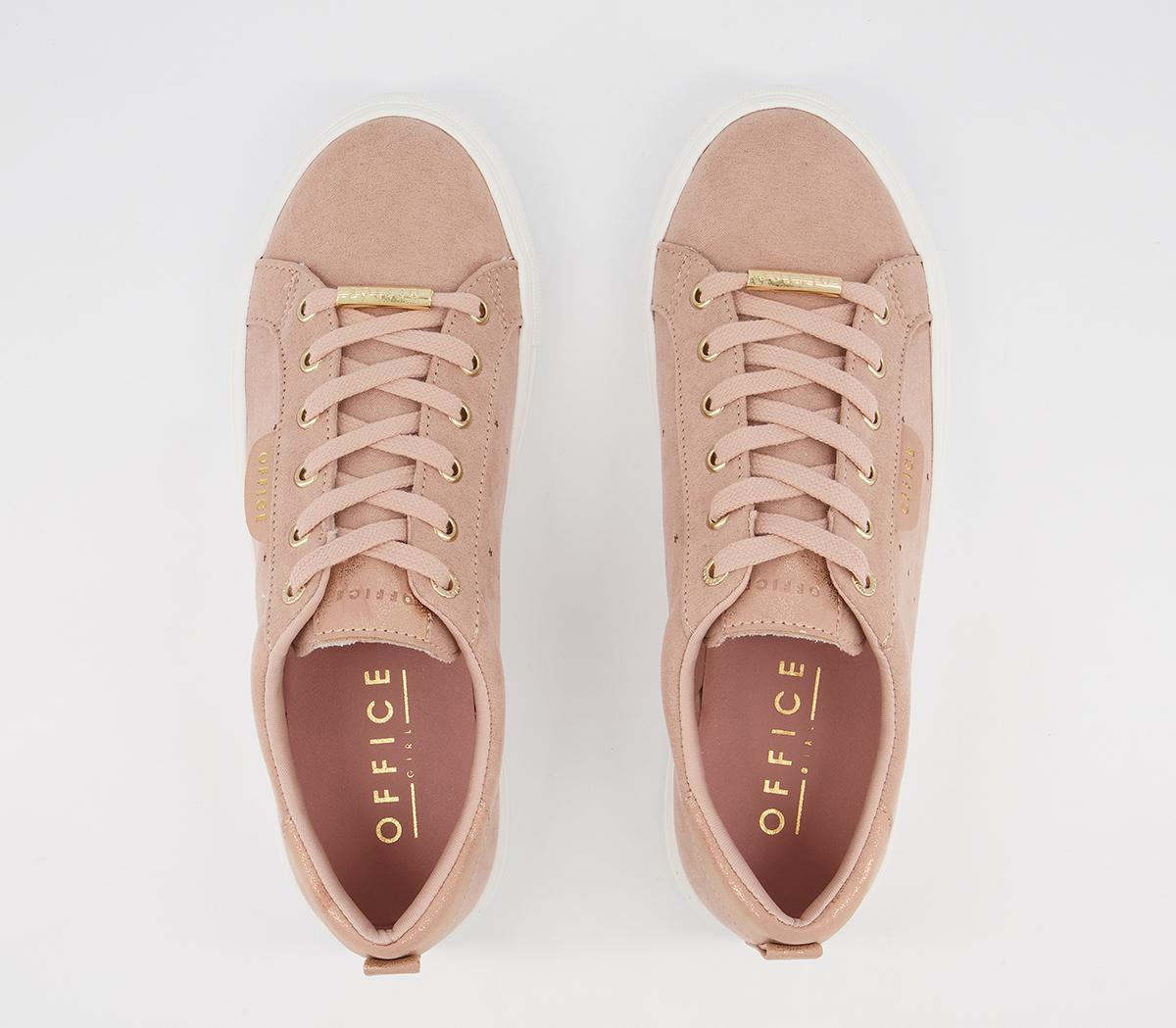 Office Flora Star Detail Lace Up Trainers Office Flora Star Detail Lace Up Trainers Nude Rose Gold Mix