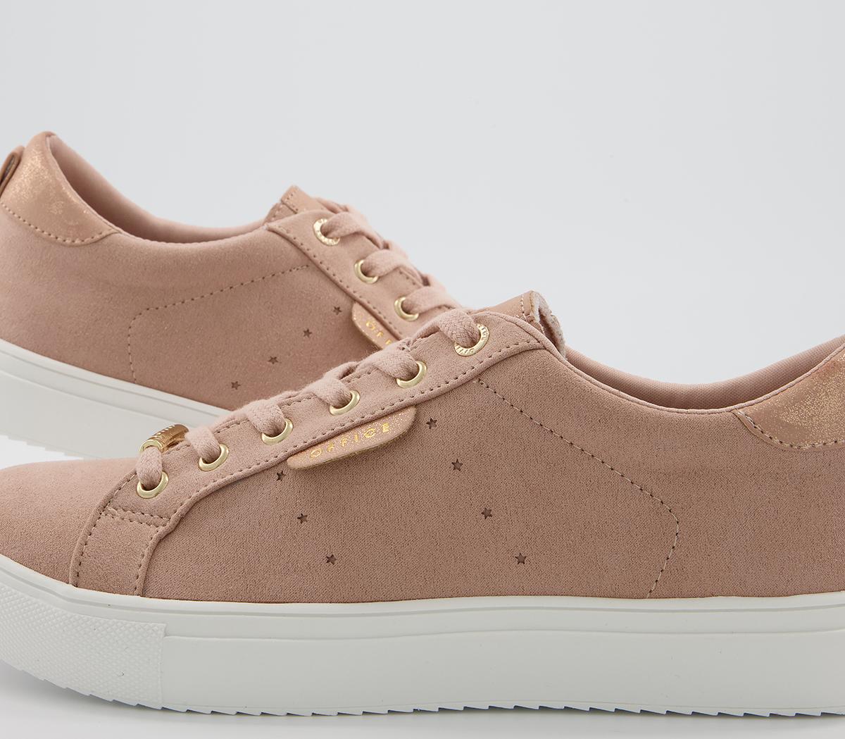 Office Flora Star Detail Lace Up Trainers Office Flora Star Detail Lace Up Trainers Nude Rose Gold Mix
