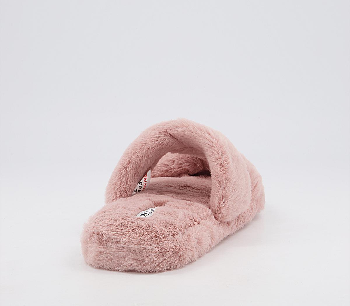 Office Froze Double Strap Fluffy Slippers Office Froze Double Strap Fluffy Slippers Pink