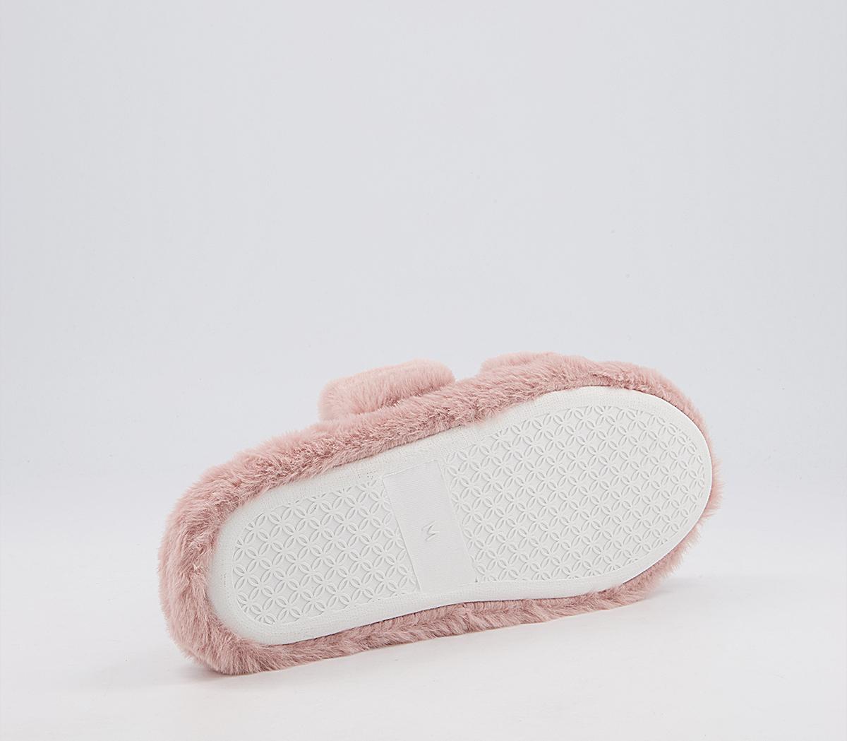 Office Froze Double Strap Fluffy Slippers Office Froze Double Strap Fluffy Slippers Pink