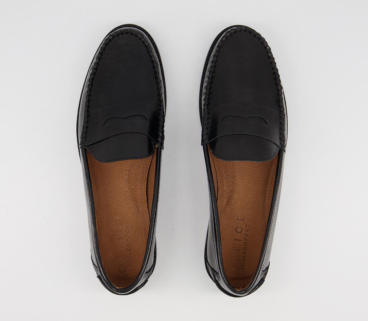 Office Marvin Penny Loafers Office Marvin Penny Loafers Black High Shine Leather