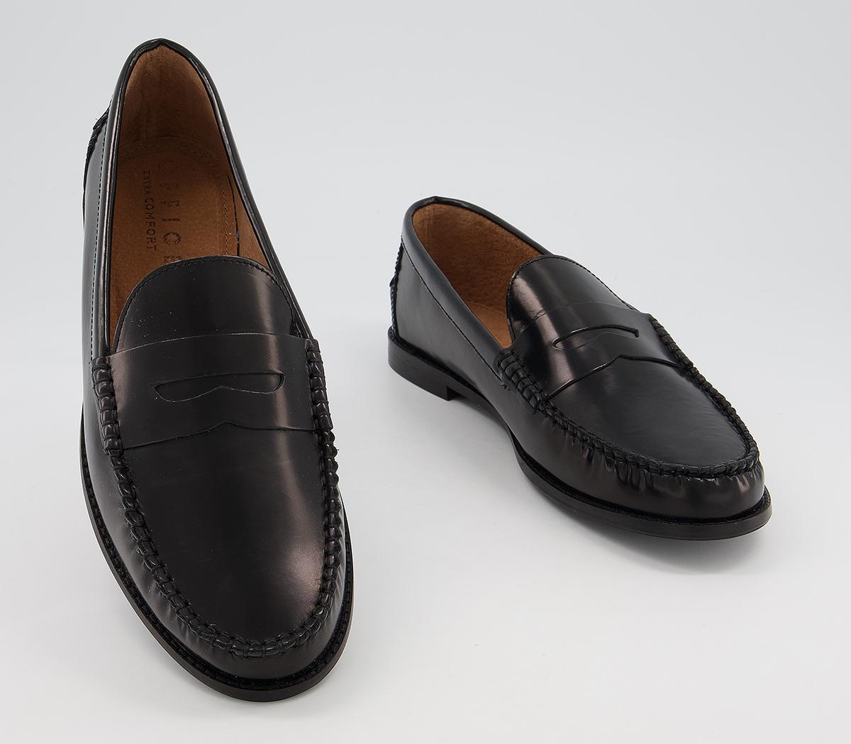 Office Marvin Penny Loafers Office Marvin Penny Loafers Black High Shine Leather