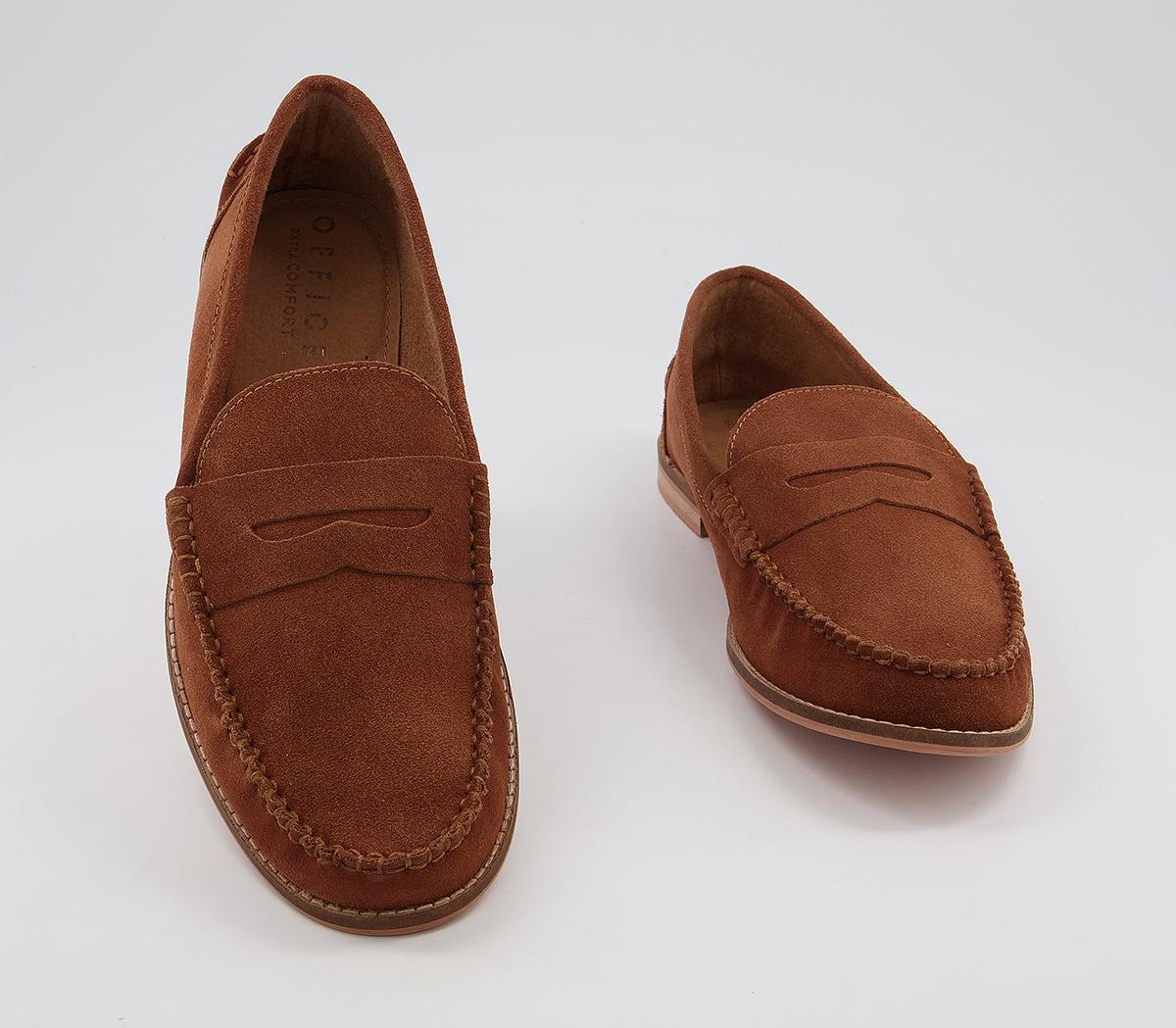 Office Marvin Penny Loafers Rust Tan Suede Mens Smart Shoes 8498