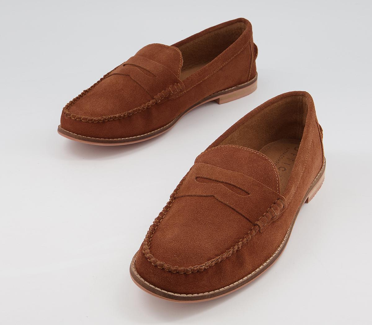 OFFICE Marvin Penny Loafers Rust Tan Suede - Men’s Smart Shoes