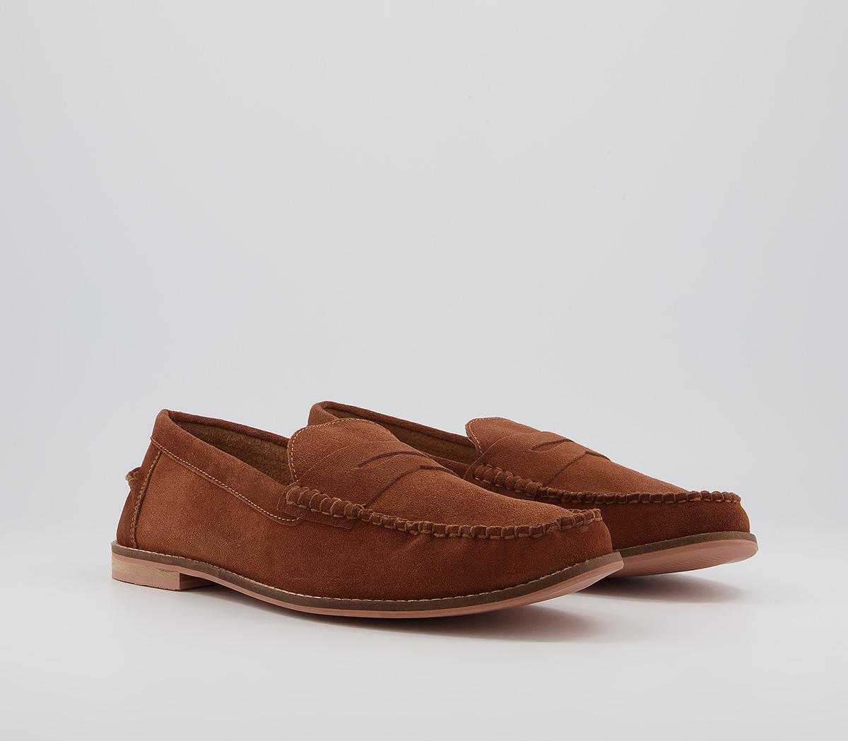 OFFICE Marvin Penny Loafers Rust Tan Suede - Men’s Smart Shoes