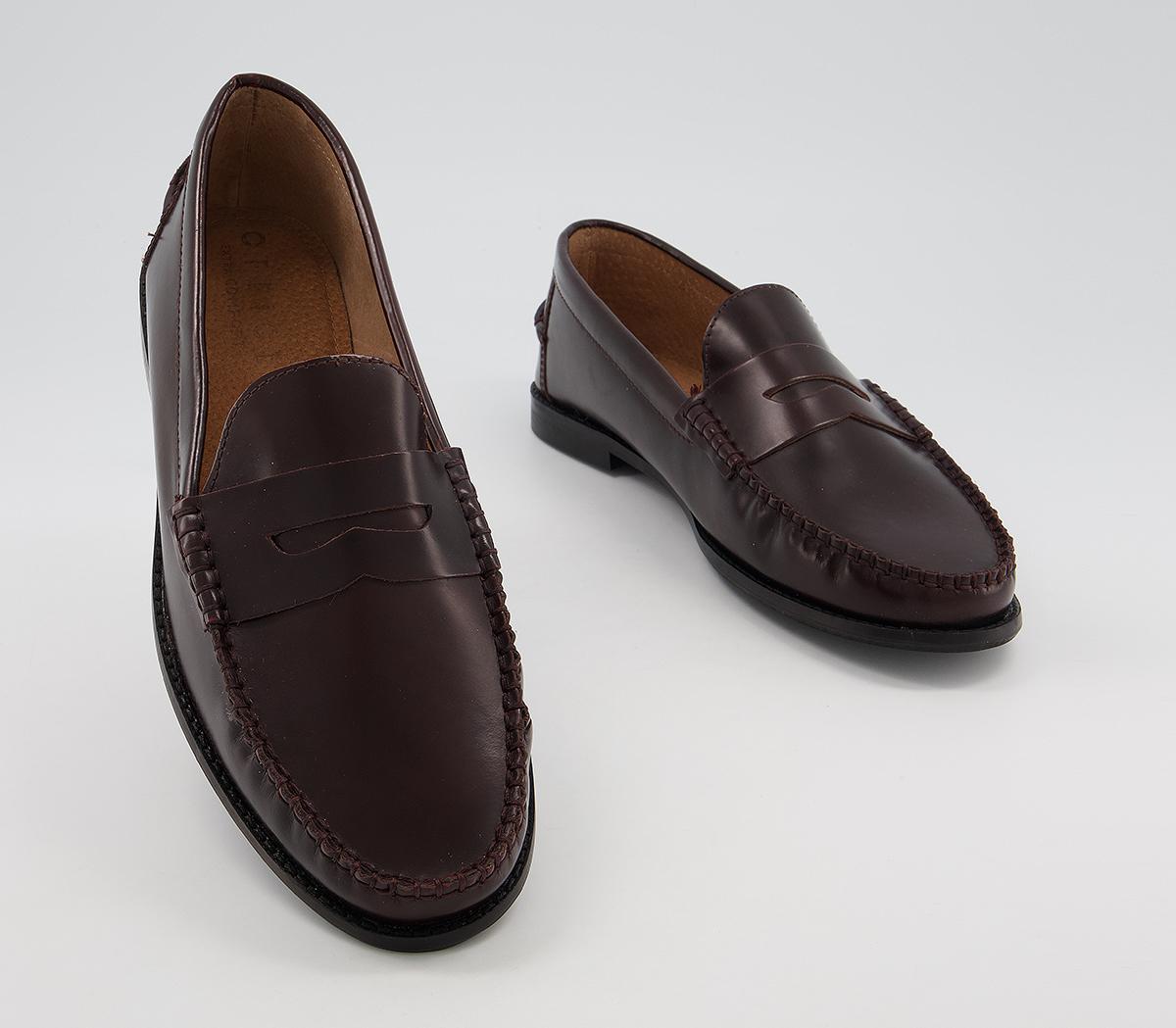 Office Marvin Penny Loafers Office Marvin Penny Loafers Burgundy High Shine Leather