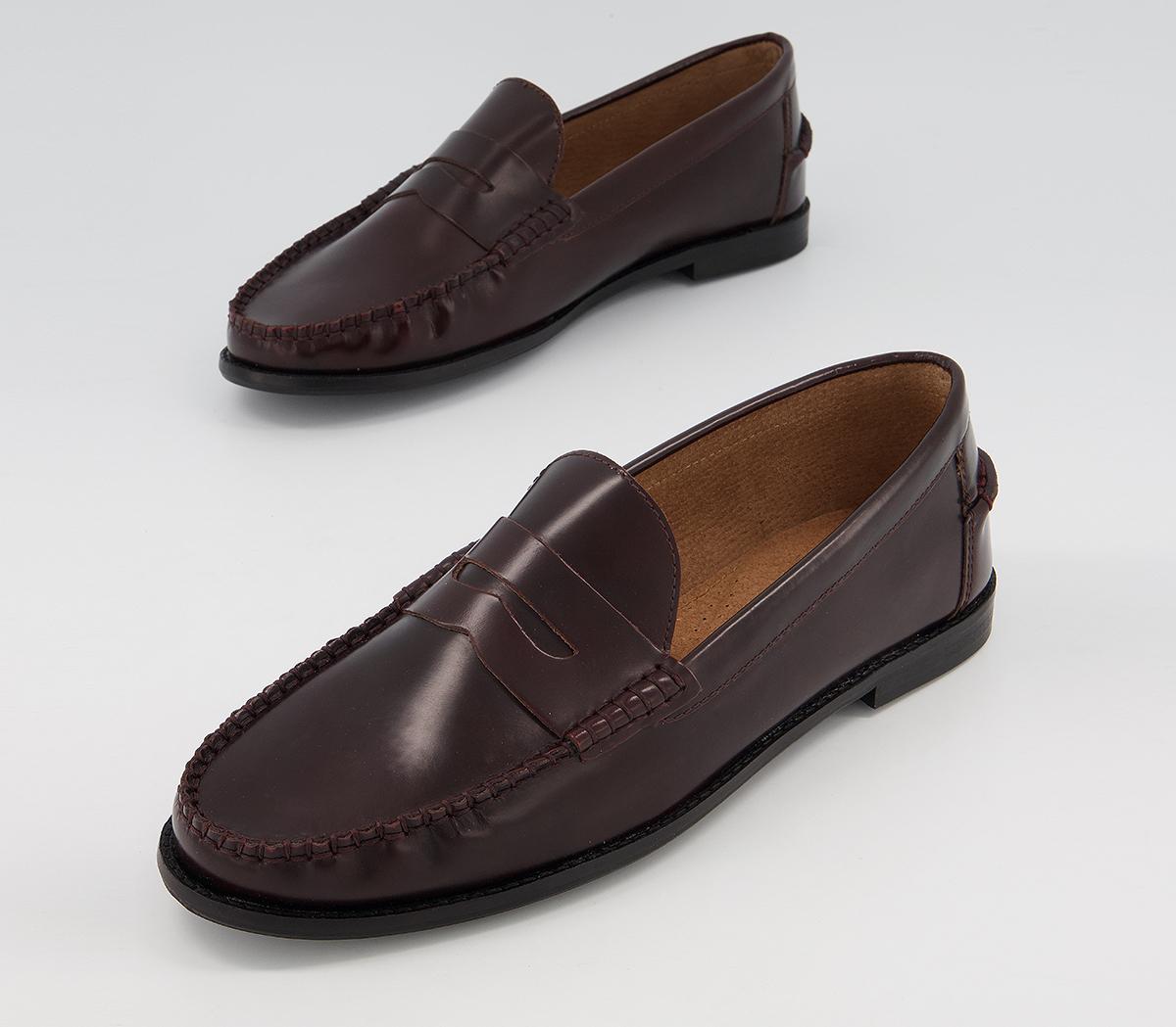 Office Marvin Penny Loafers Office Marvin Penny Loafers Burgundy High Shine Leather