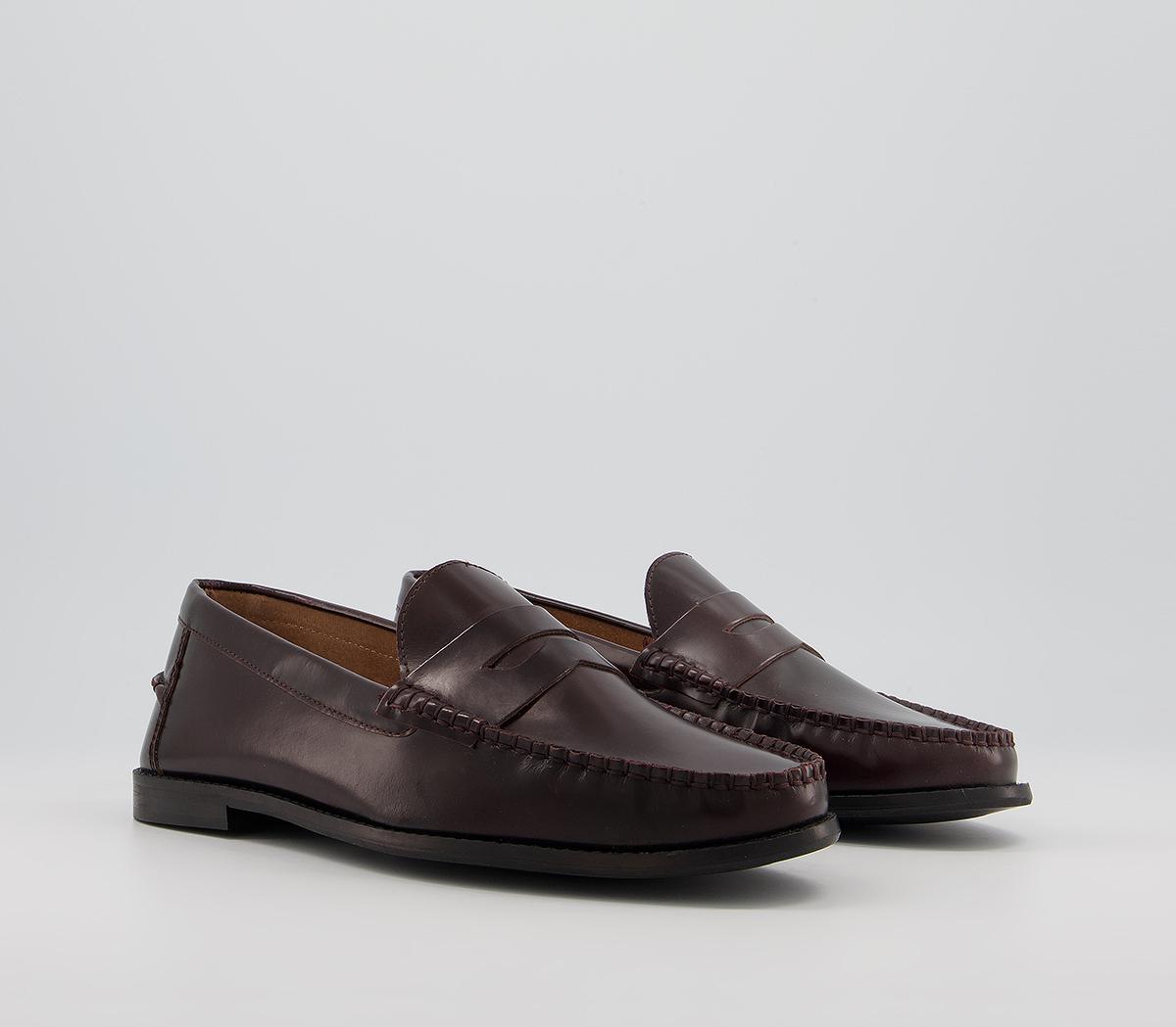 Office Marvin Penny Loafers Office Marvin Penny Loafers Burgundy High Shine Leather