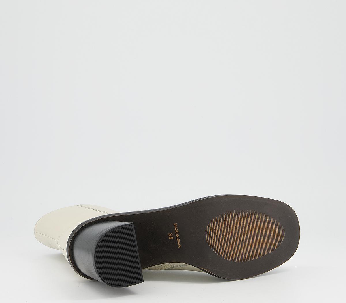 OFFICE Accent Randed Block Heel Boots OFFICE Accent Randed Block Heel Boots Bone Leather