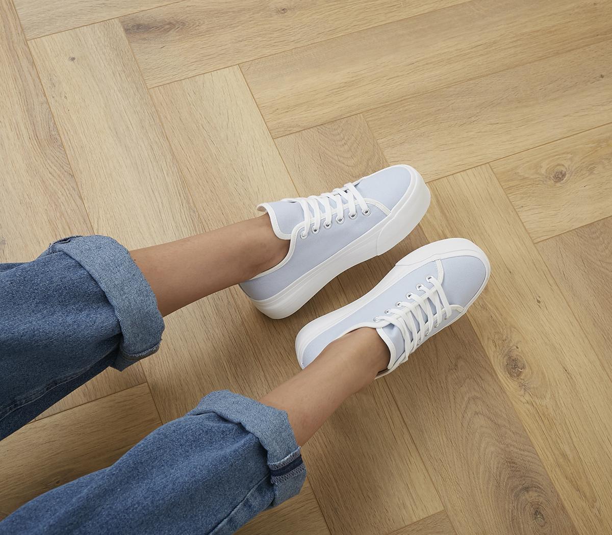 OFFICEFeeling Flatform Lace Up TrainersBlue Canvas