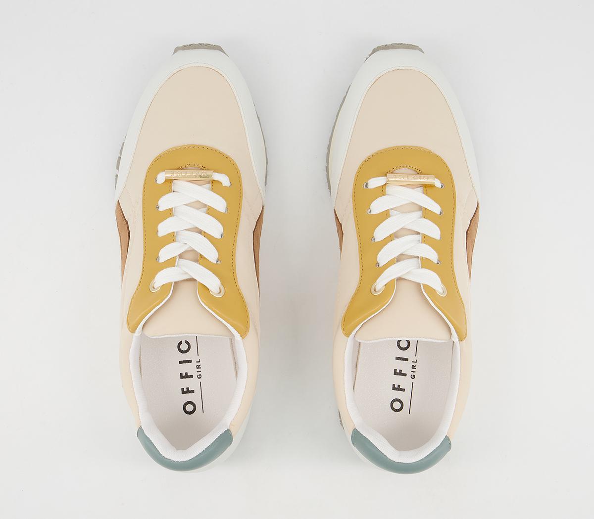 OFFICEForceful Retro Lace Up Runners OFFICEForceful Retro Lace Up RunnersWhite Blue Natural Mix